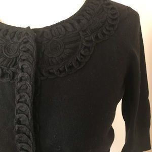 HALOGEN CROPPED SNAP CLOSE CARDIGAN WITH NECK DETAIL